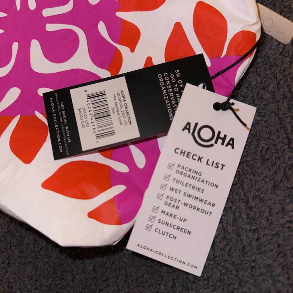 ALOHA Collection Splash-Proof Mini Appliqué Small Pouch in Zest - Picture 8 of 9